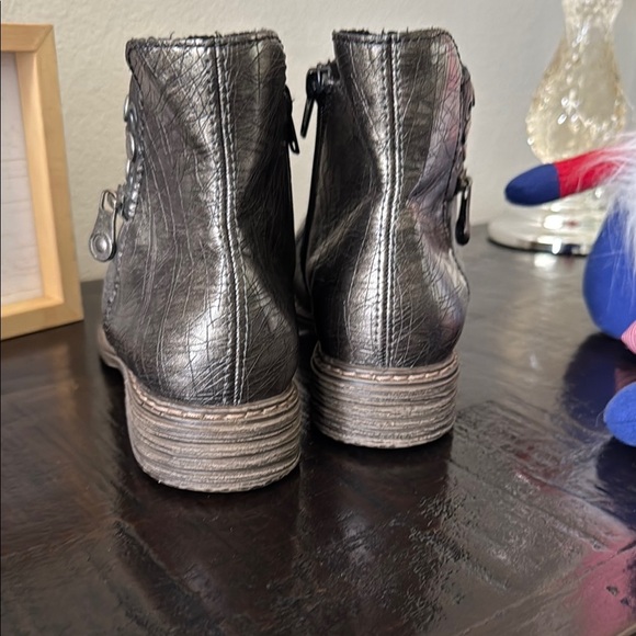 Rieker Black and Gray Studded Ankle Boots - Picture 4 of 9